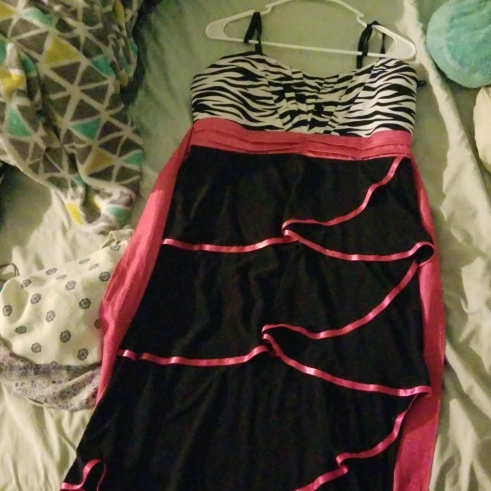 Pink & Black zebra print dress size XXL